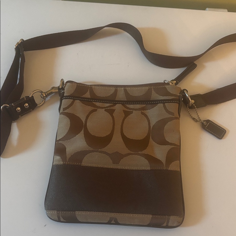 Coach Brown and Tan Crossbody Bag
